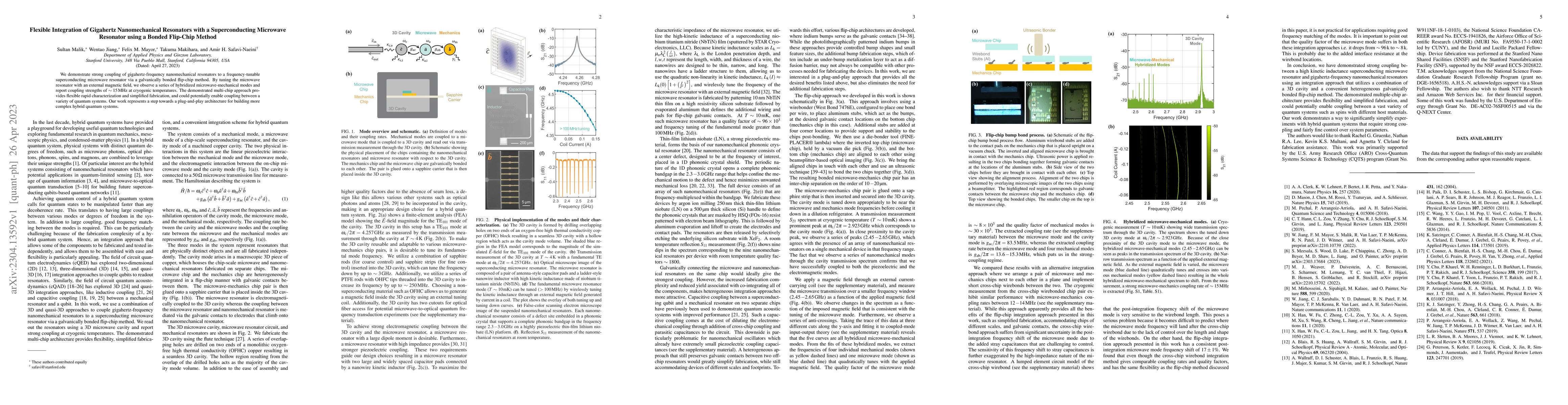 Thumbnail for Flexible Integration of Gigahertz Nanomechanical Resonators with a
  Superconducting Microwave Resonator using a Bonded Flip-Chip Method