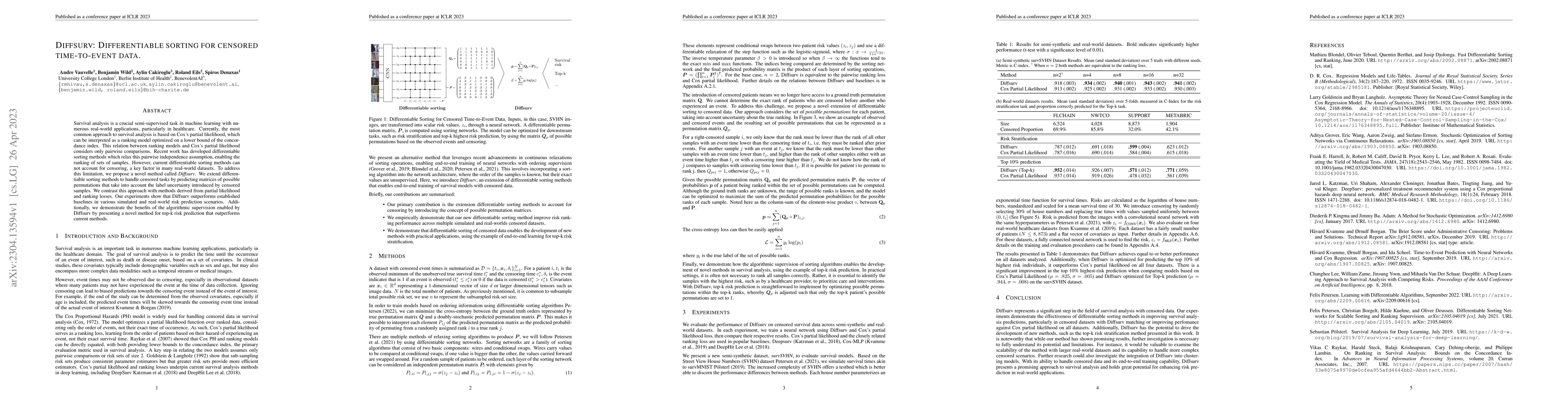 Thumbnail for Diffsurv: Differentiable sorting for censored time-to-event data