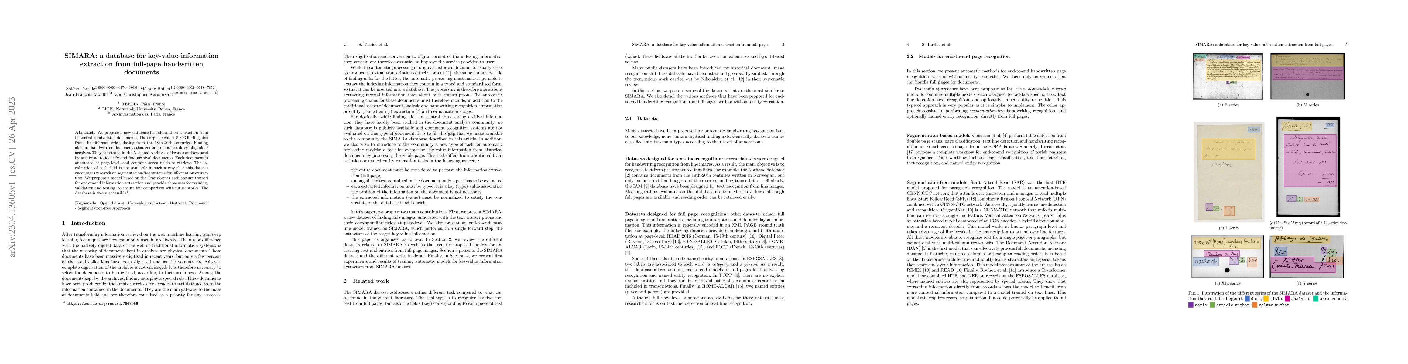 Thumbnail for SIMARA: a database for key-value information extraction from full pages