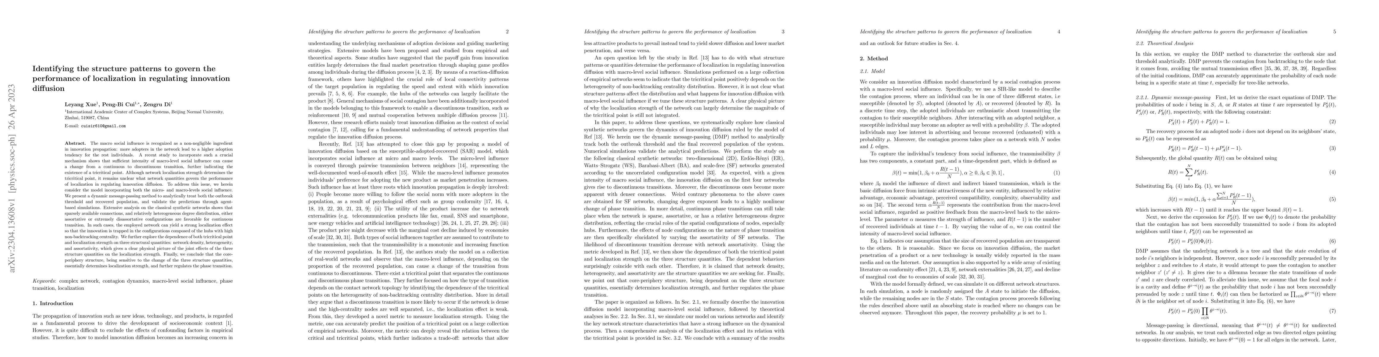 Thumbnail for Identifying the structure patterns to govern the performance of
  localization in regulating innovation diffusion