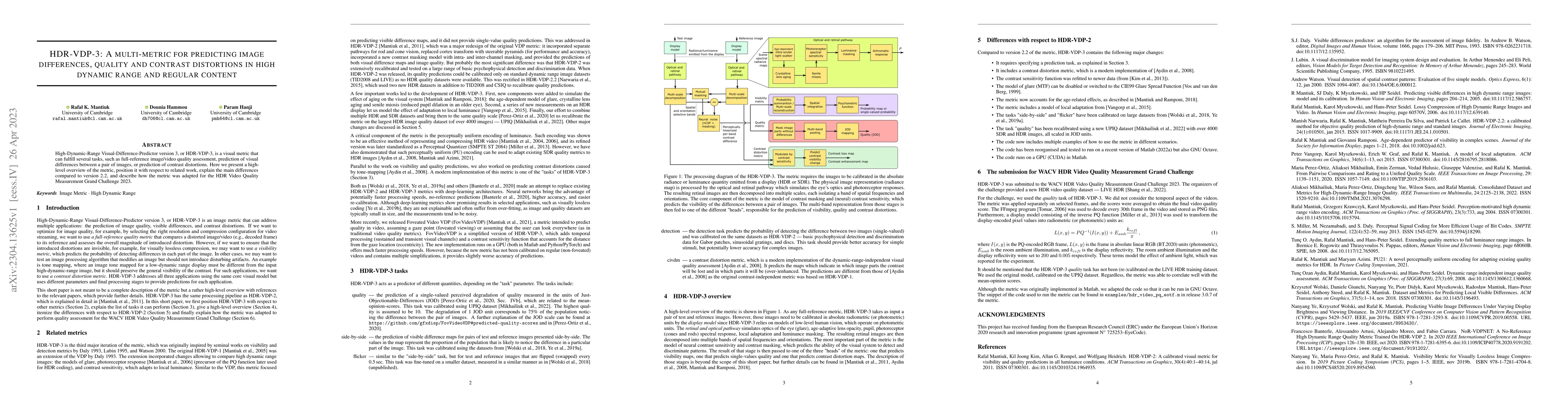 Thumbnail for HDR-VDP-3: A multi-metric for predicting image differences, quality and
  contrast distortions in high dynamic range and regular content