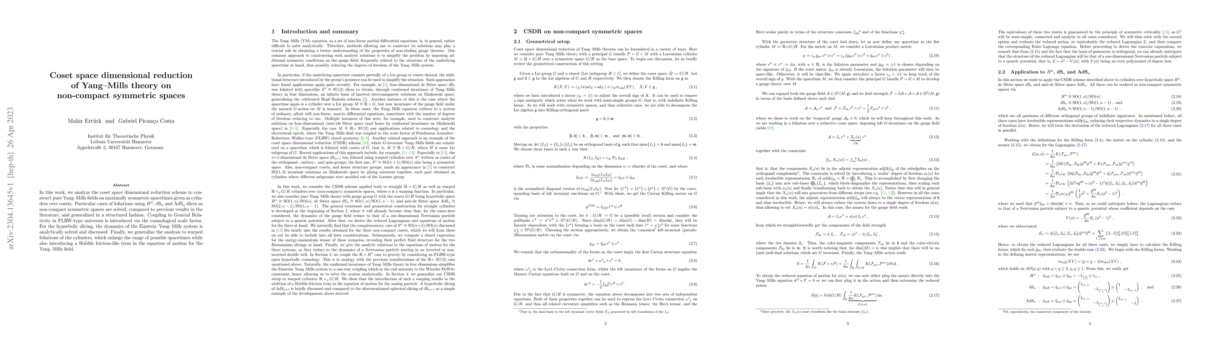 Thumbnail for Coset space dimensional reduction of Yang-Mills theory on non-compact
  symmetric spaces