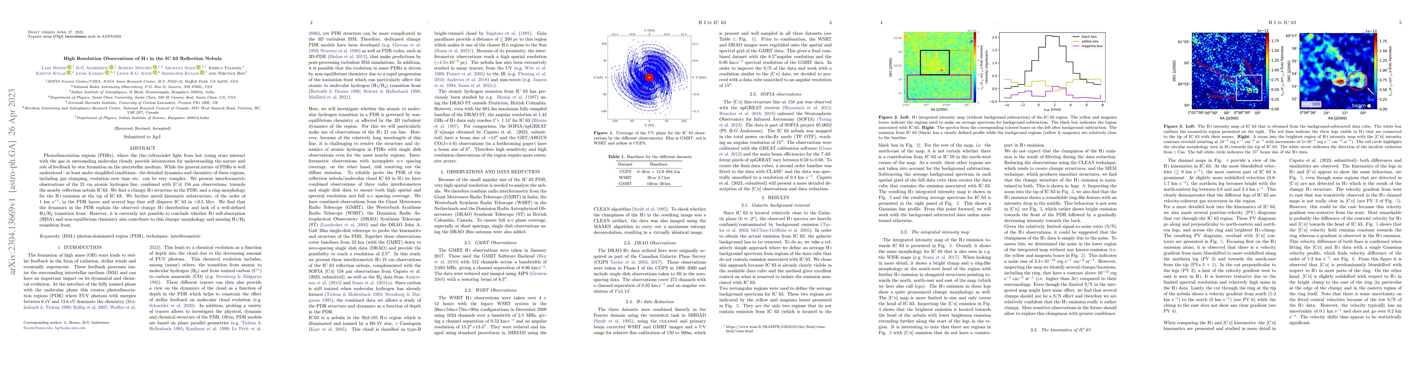 Thumbnail for High Resolution Observations of HI in the IC 63 Reflection Nebula