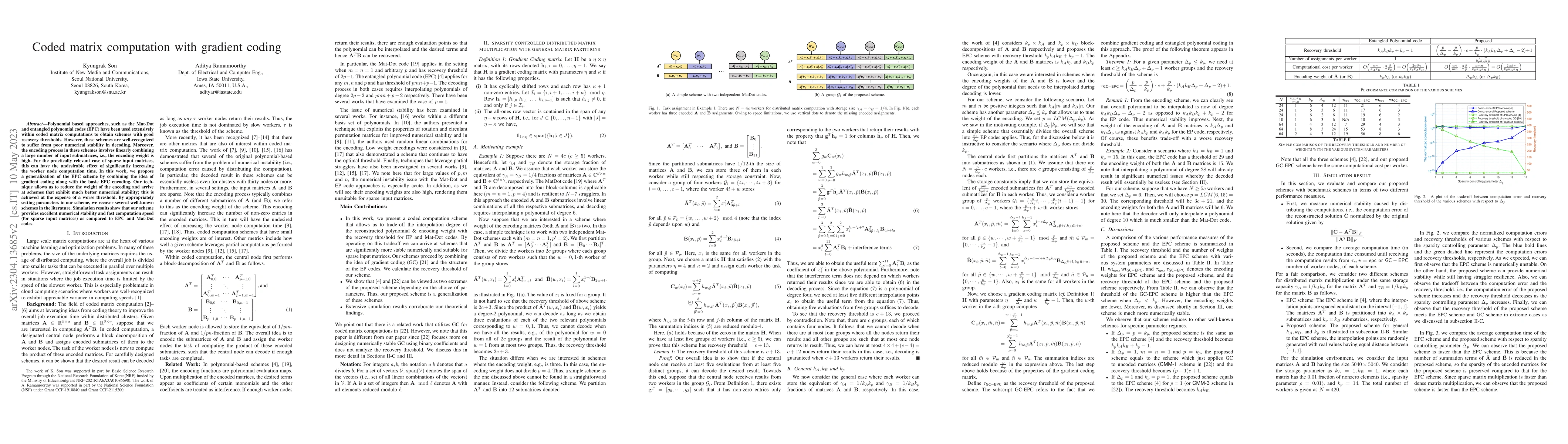 Thumbnail for Coded matrix computation with gradient coding