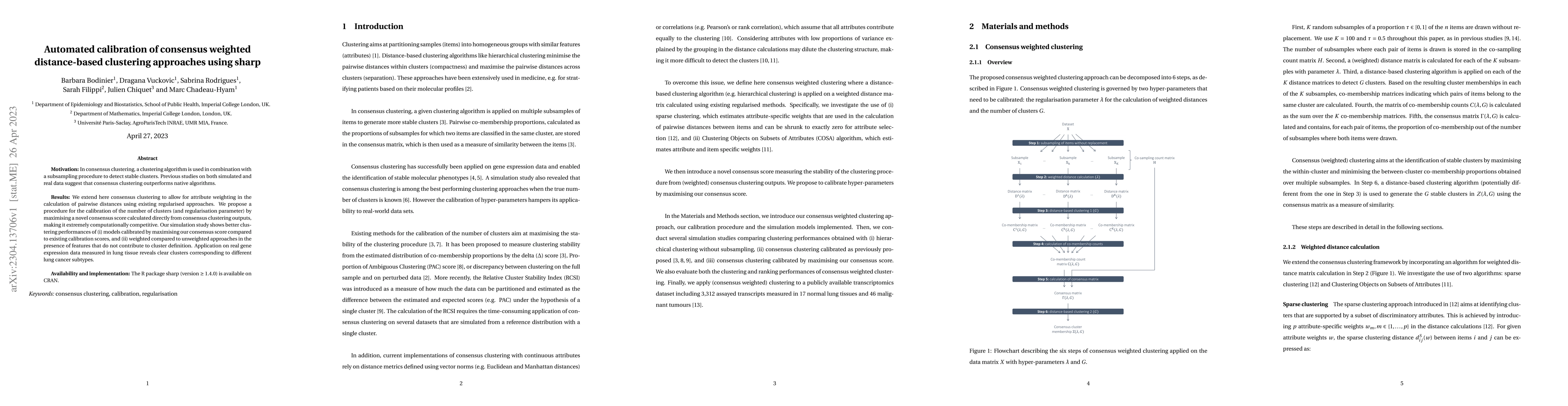 Thumbnail for Automated calibration of consensus weighted distance-based clustering
  approaches using sharp