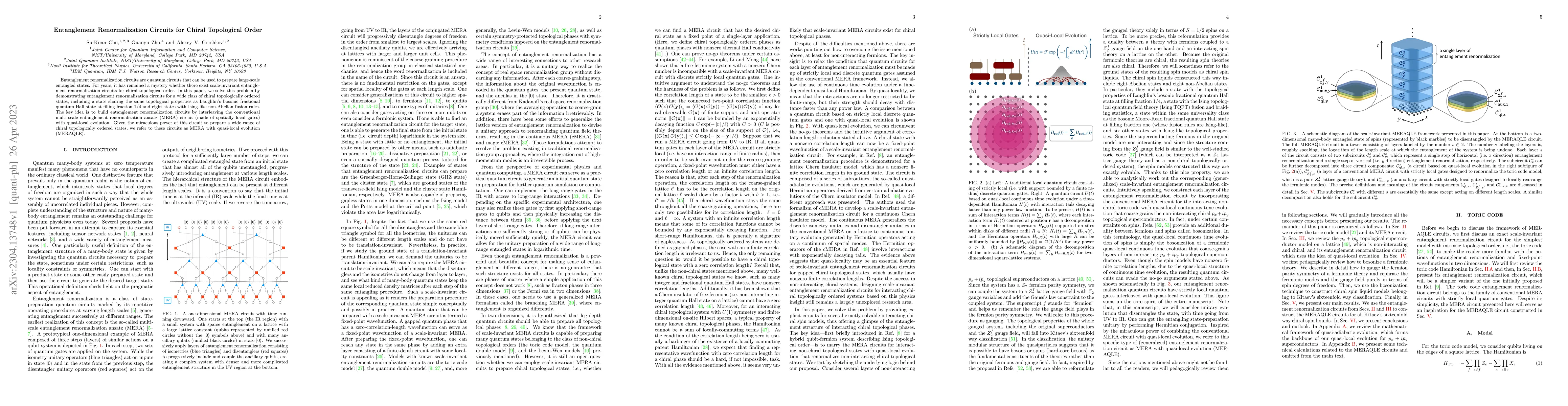 Thumbnail for Entanglement Renormalization Circuits for Chiral Topological Order
