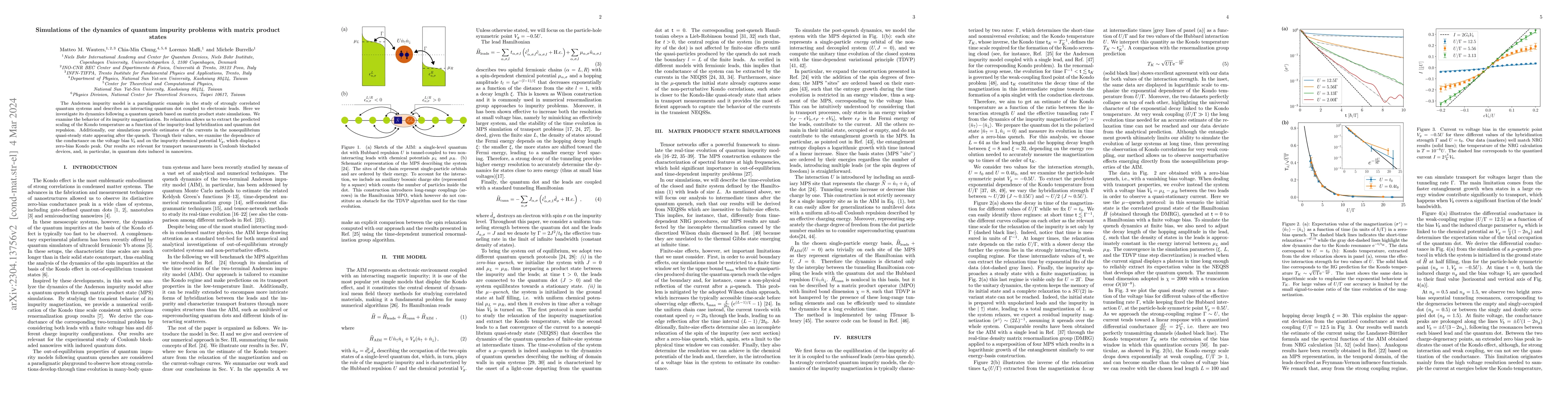 Thumbnail for Simulations of the dynamics of quantum impurity problems with matrix
  product states