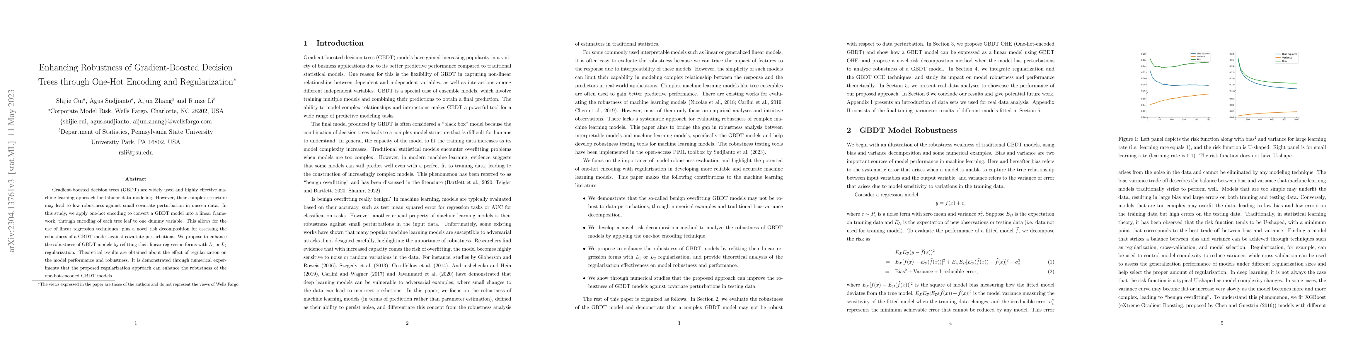 Thumbnail for Enhancing Robustness of Gradient-Boosted Decision Trees through One-Hot
  Encoding and Regularization