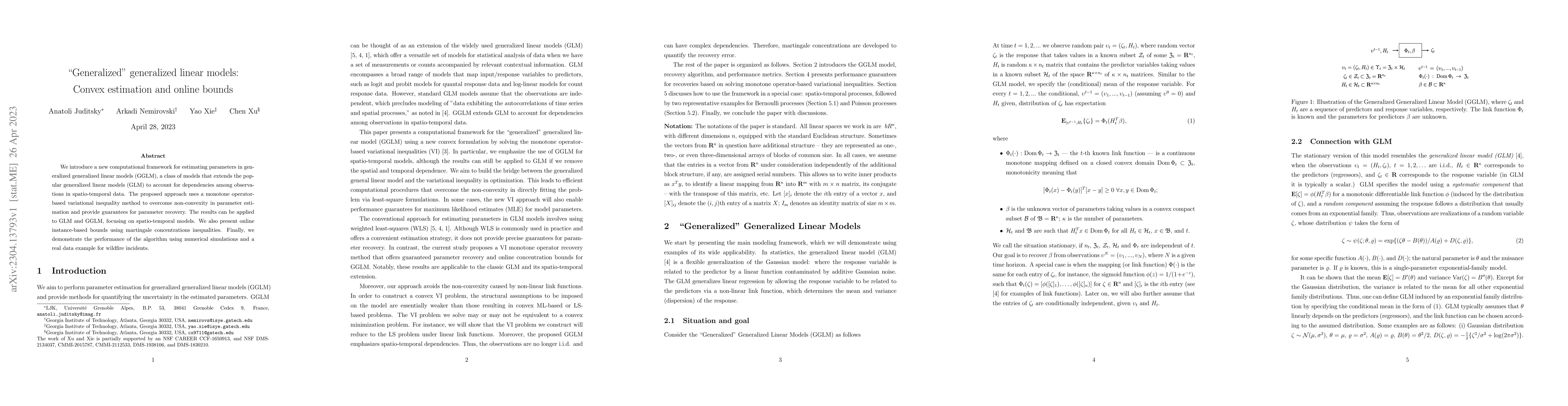 Thumbnail for Generalized generalized linear models: Convex estimation and online
  bounds