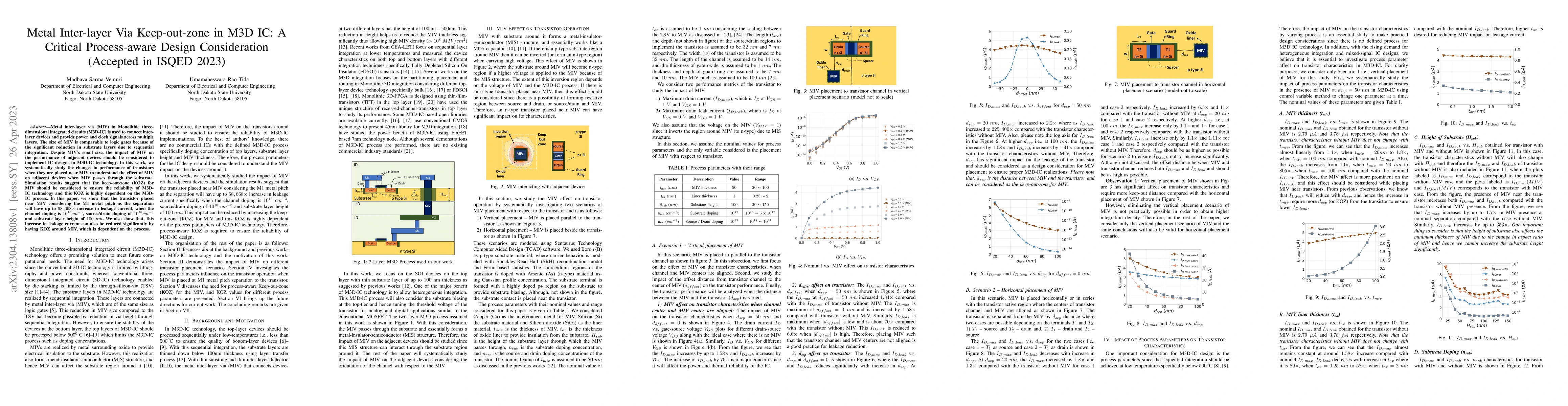 Thumbnail for Metal Inter-layer Via Keep-out-zone in M3D IC: A Critical Process-aware
  Design Consideration