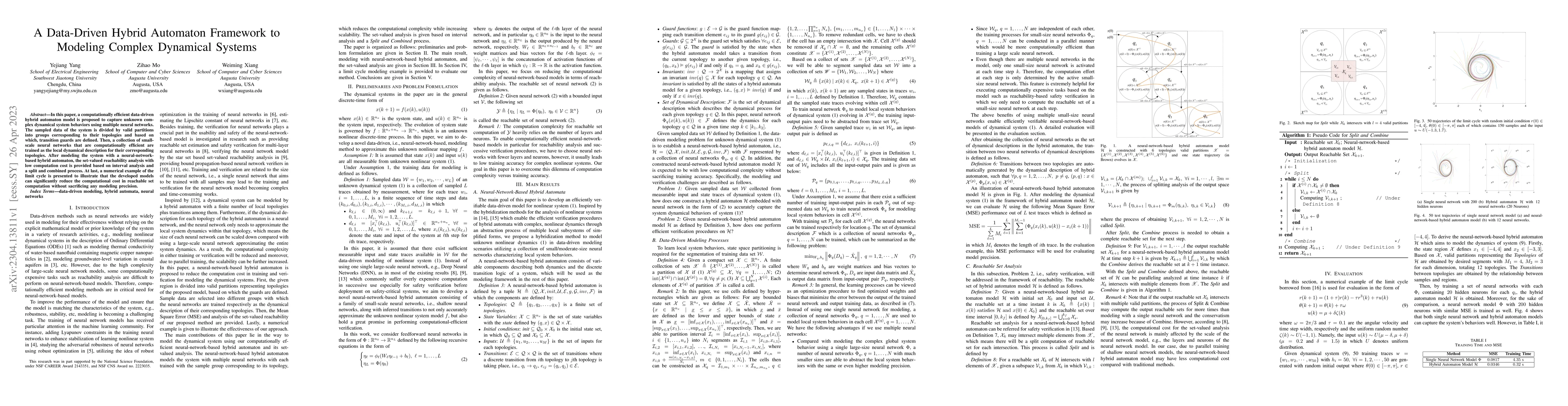 Thumbnail for A Data-Driven Hybrid Automaton Framework to Modeling Complex Dynamical
  Systems