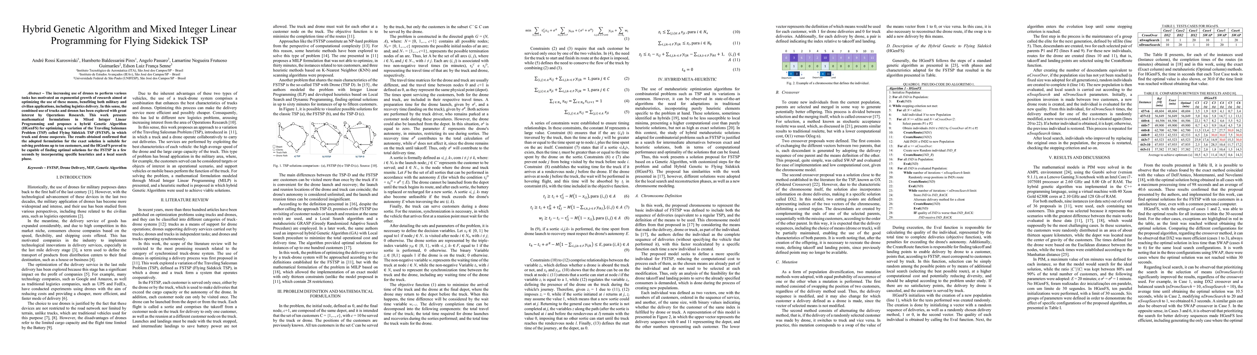 Thumbnail for Hybrid Genetic Algorithm and Mixed Integer Linear Programming for Flying
  Sidekick TSP