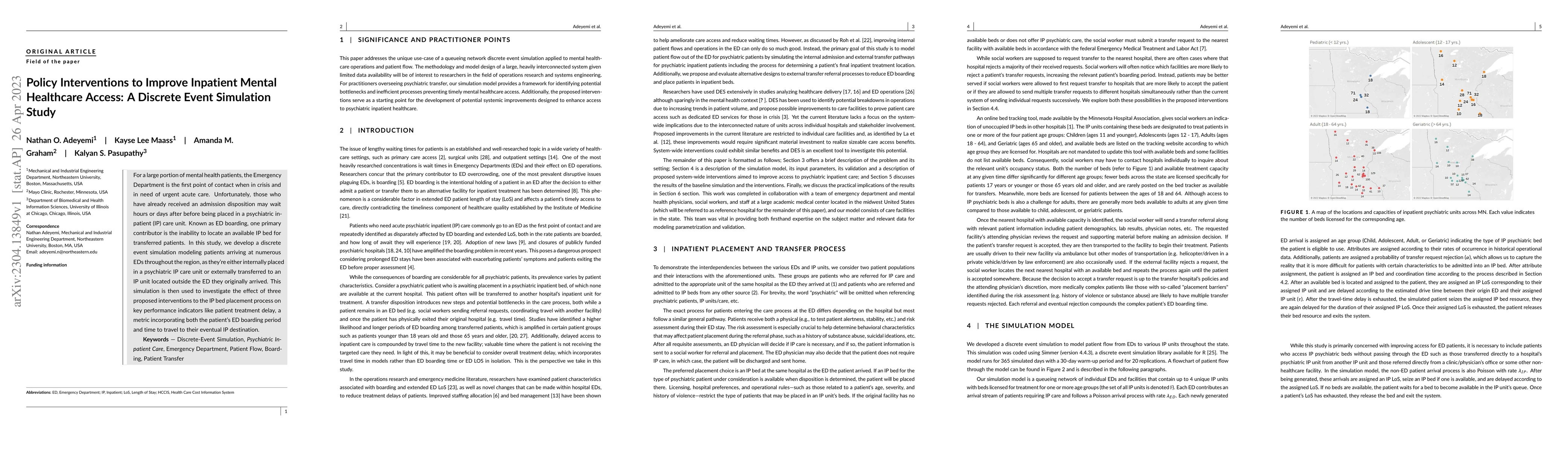 Thumbnail for Policy Interventions to Improve Inpatient Mental Healthcare Access: A
  Discrete Event Simulation Study