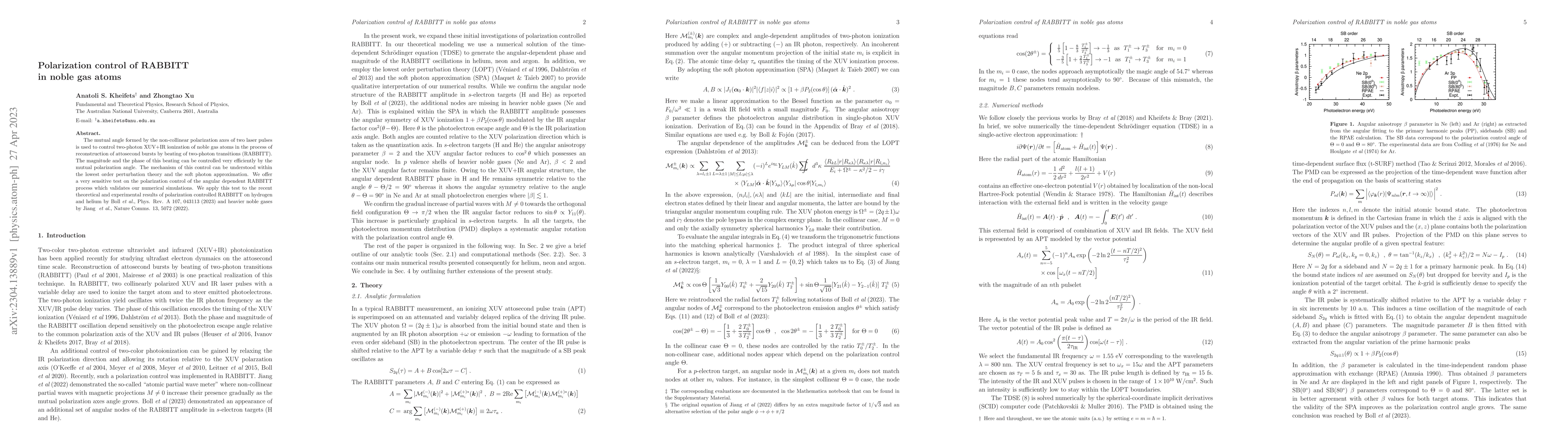 Thumbnail for Polarization control of RABBITT in noble gas atoms