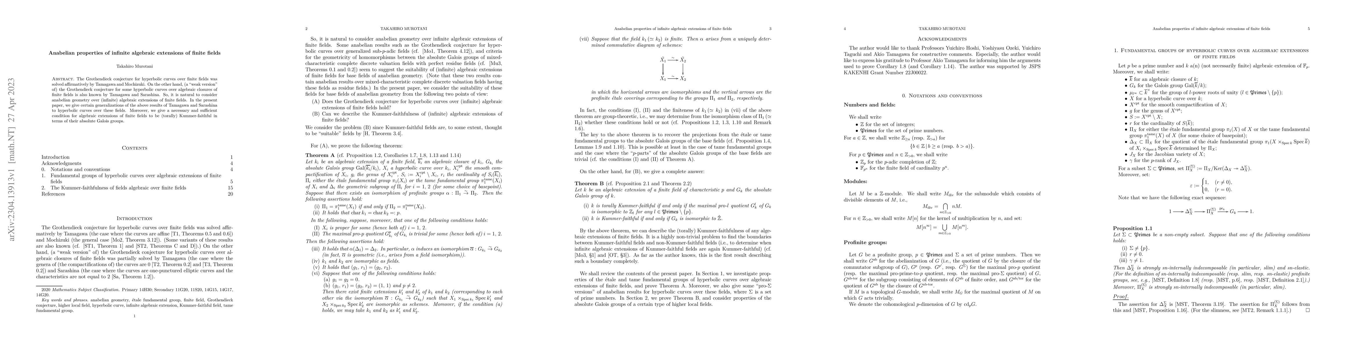Thumbnail for Anabelian properties of infinite algebraic extensions of finite fields
