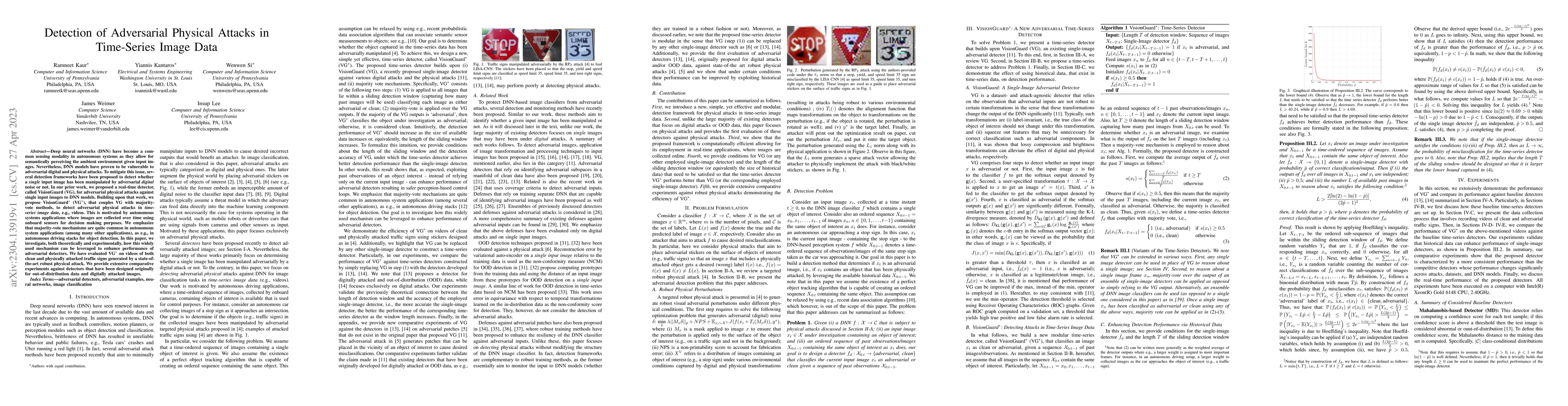 Thumbnail for Detection of Adversarial Physical Attacks in Time-Series Image Data