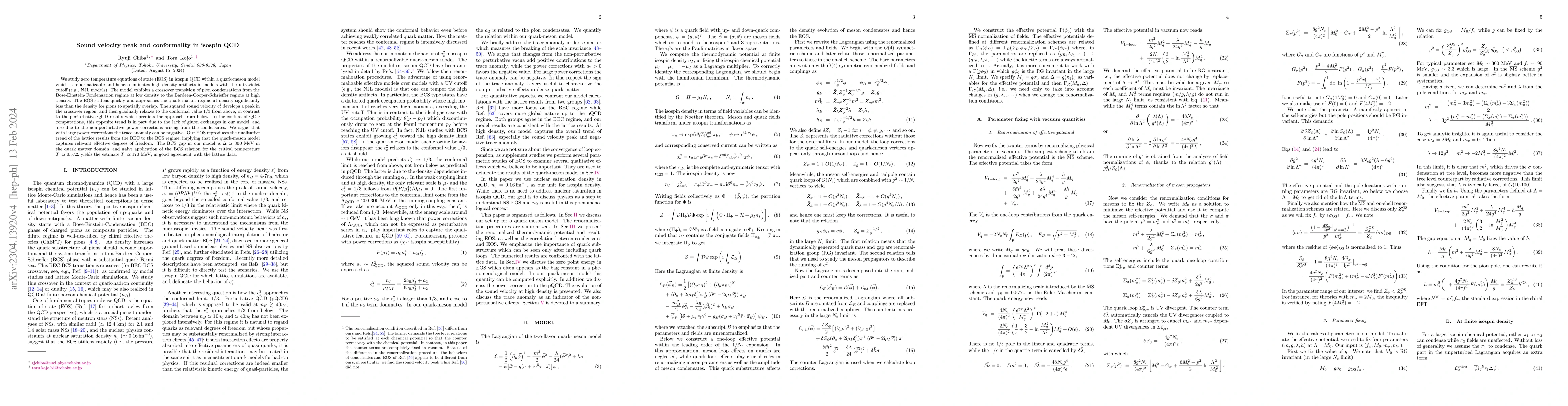 Thumbnail for Sound velocity peak and conformality in isospin QCD