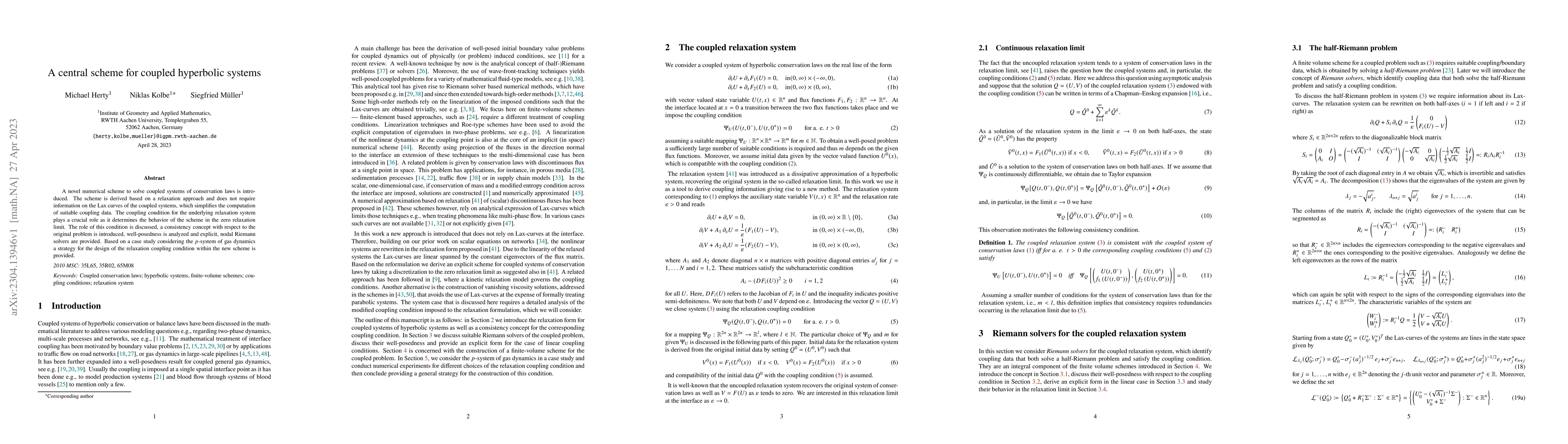 Thumbnail for A central scheme for coupled hyperbolic systems