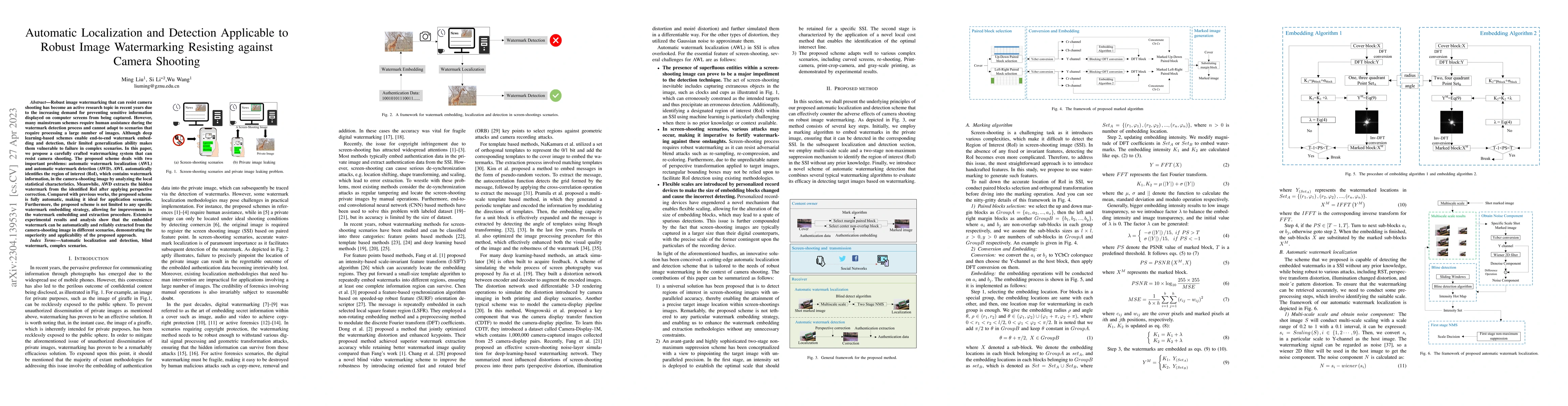 Thumbnail for Automatic Localization and Detection Applicable to Robust Image
  Watermarking Resisting against Camera Shooting