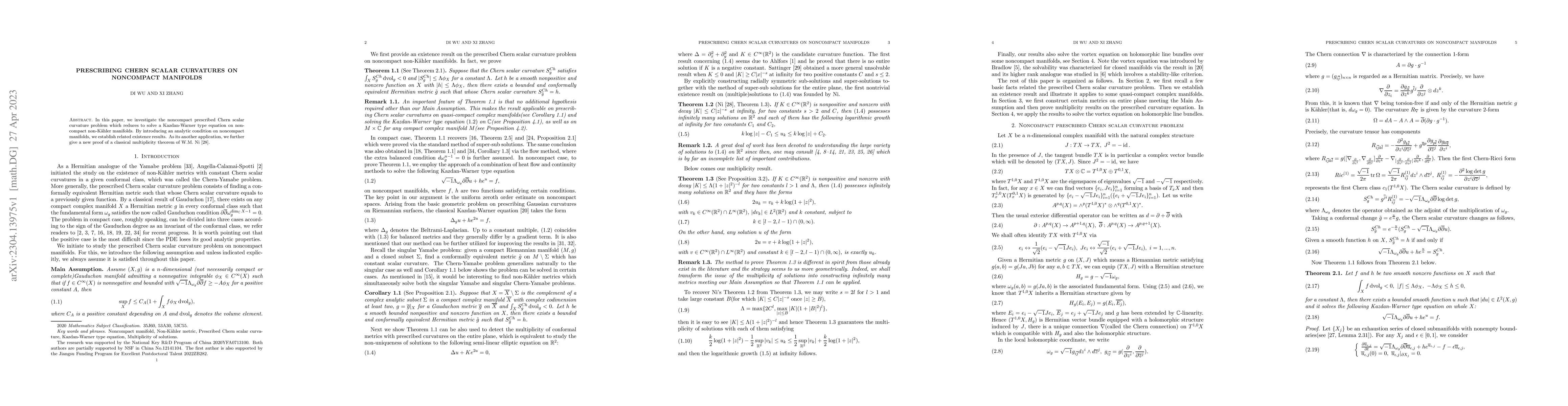 Thumbnail for Prescribing Chern scalar curvatures on noncompact manifolds