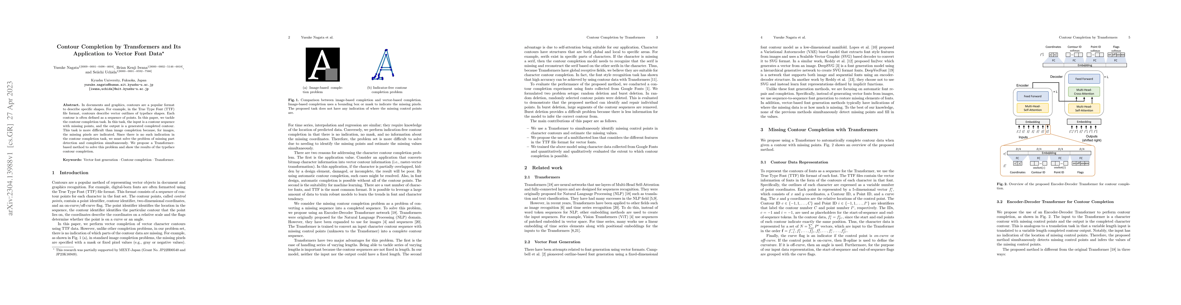 Thumbnail for Contour Completion by Transformers and Its Application to Vector Font
  Data