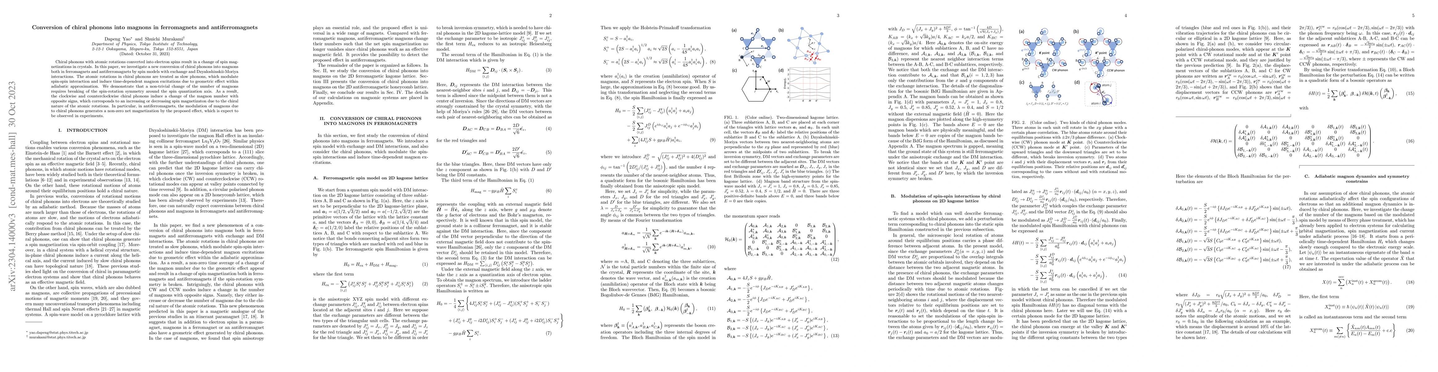 Thumbnail for Conversion of chiral phonons into magnons in ferromagnets and
  antiferromagnets