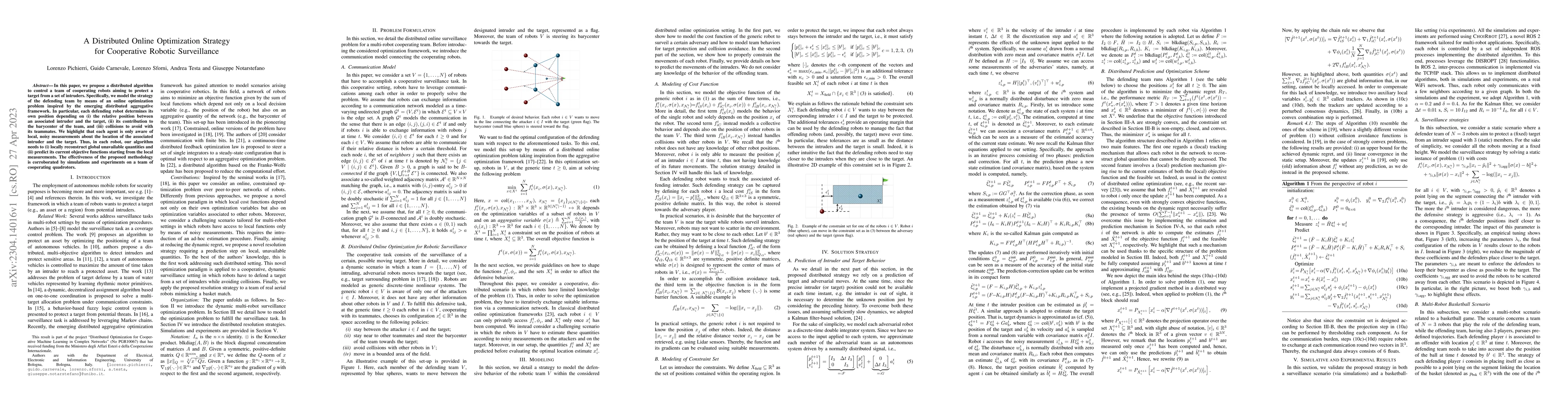Thumbnail for A Distributed Online Optimization Strategy for Cooperative Robotic
  Surveillance