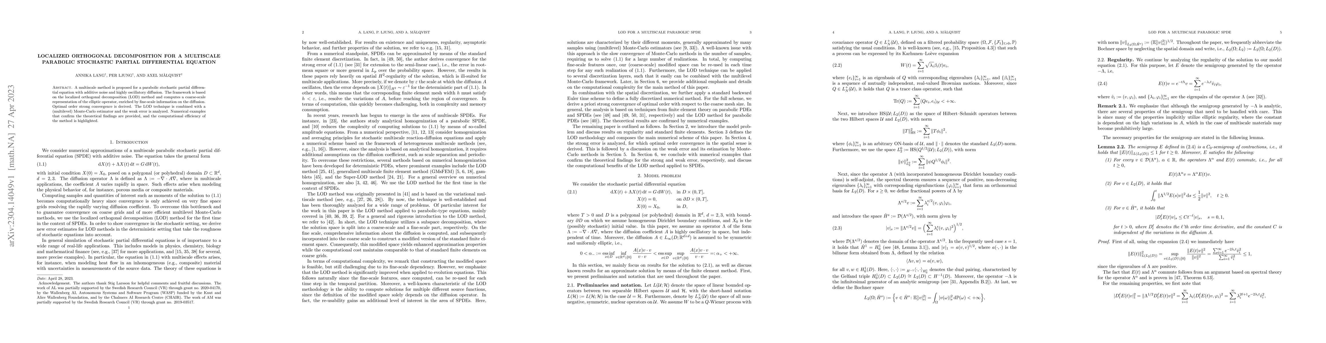 Thumbnail for Localized orthogonal decomposition for a multiscale parabolic stochastic
  partial differential equation