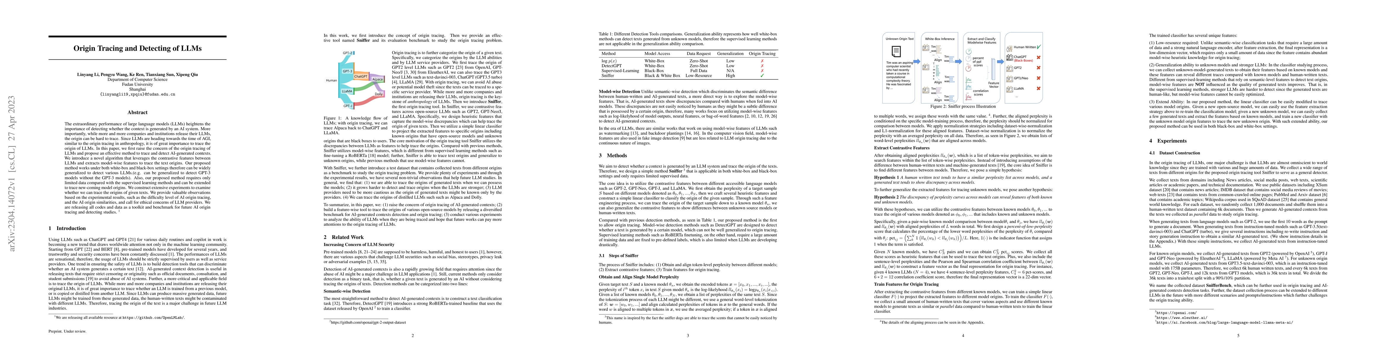 Thumbnail for Origin Tracing and Detecting of LLMs