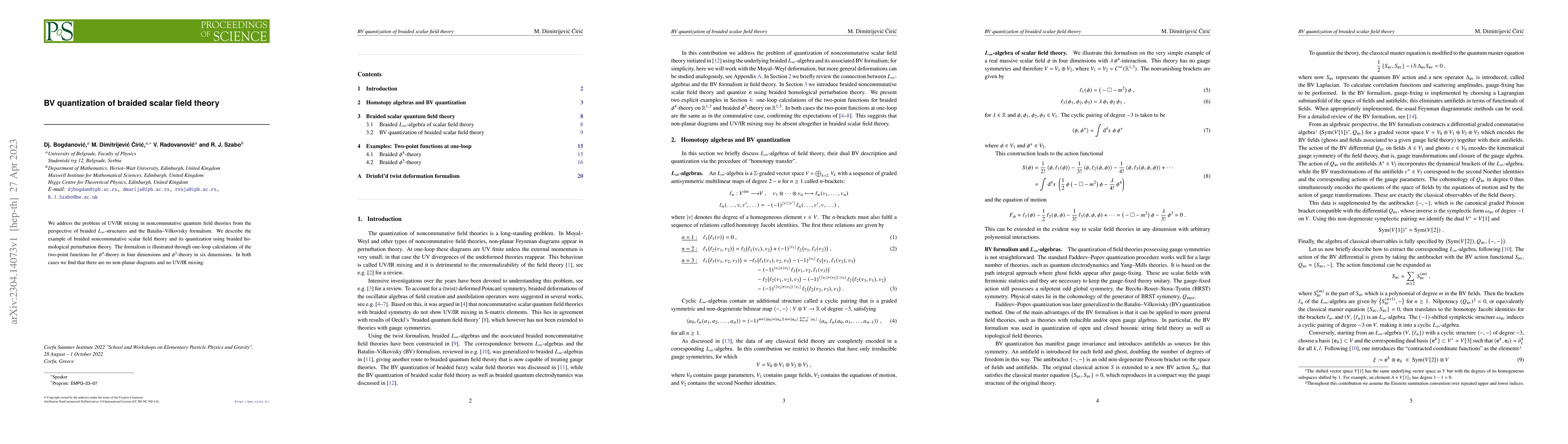 Thumbnail for BV quantization of braided scalar field theory