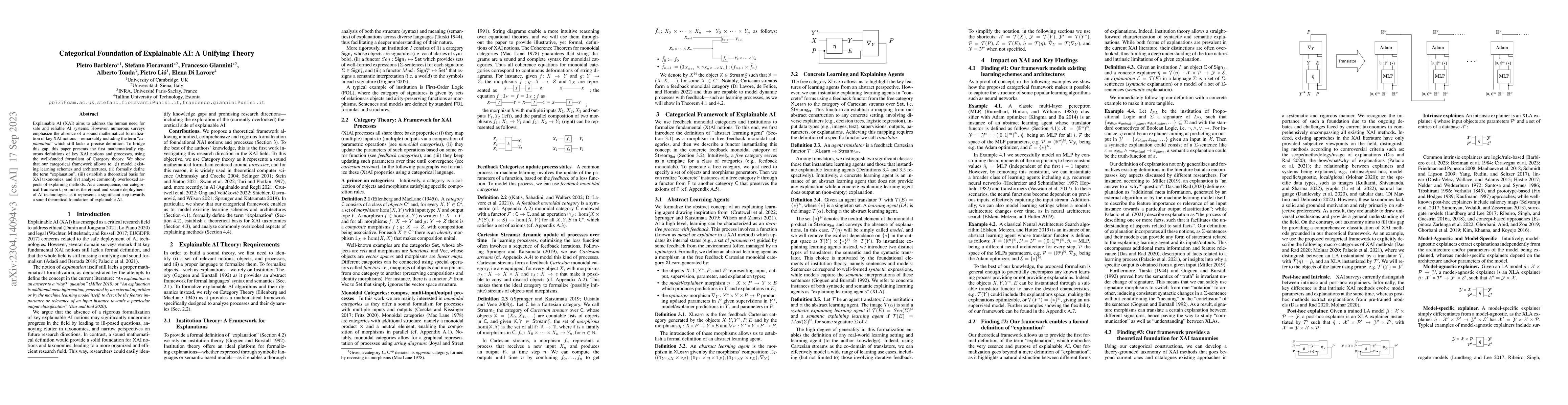 Thumbnail for Categorical Foundations of Explainable AI: A Unifying Theory