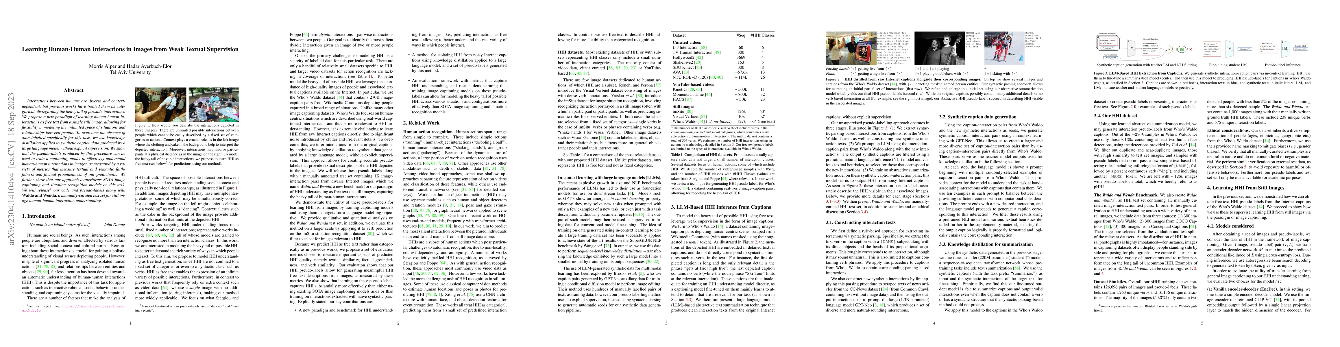 Thumbnail for Learning Human-Human Interactions in Images from Weak Textual
  Supervision