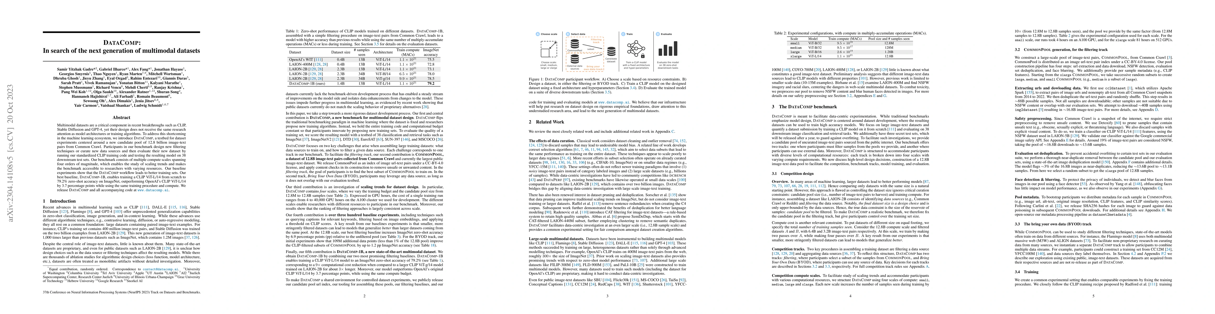 Thumbnail for DataComp: In search of the next generation of multimodal datasets