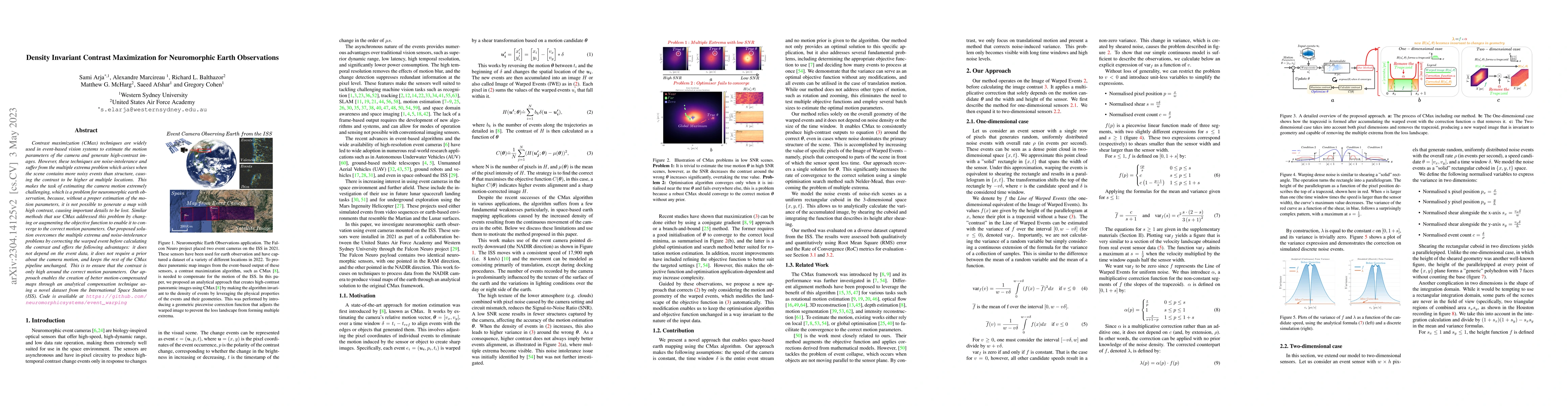 Thumbnail for Density Invariant Contrast Maximization for Neuromorphic Earth
  Observations