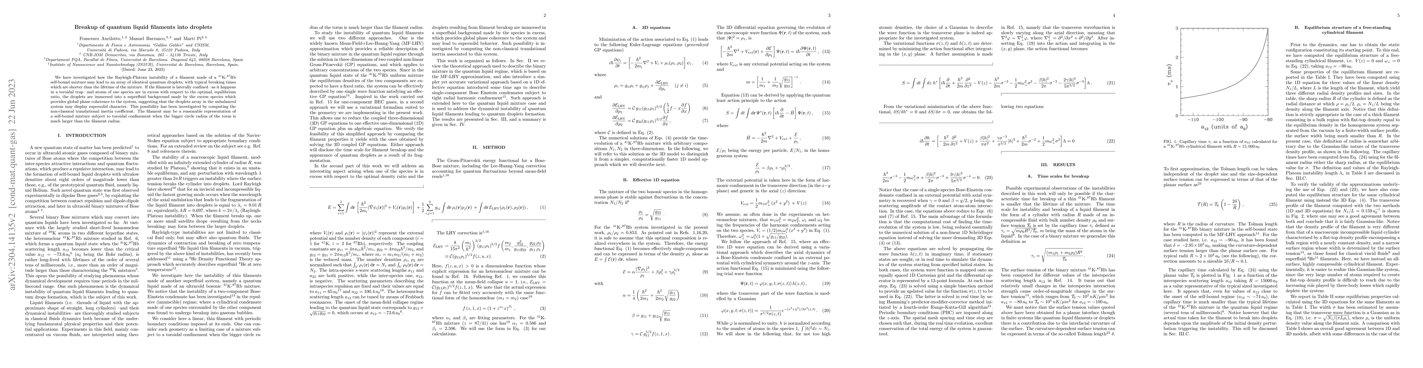 Thumbnail for Breakup of quantum liquid filaments into droplets