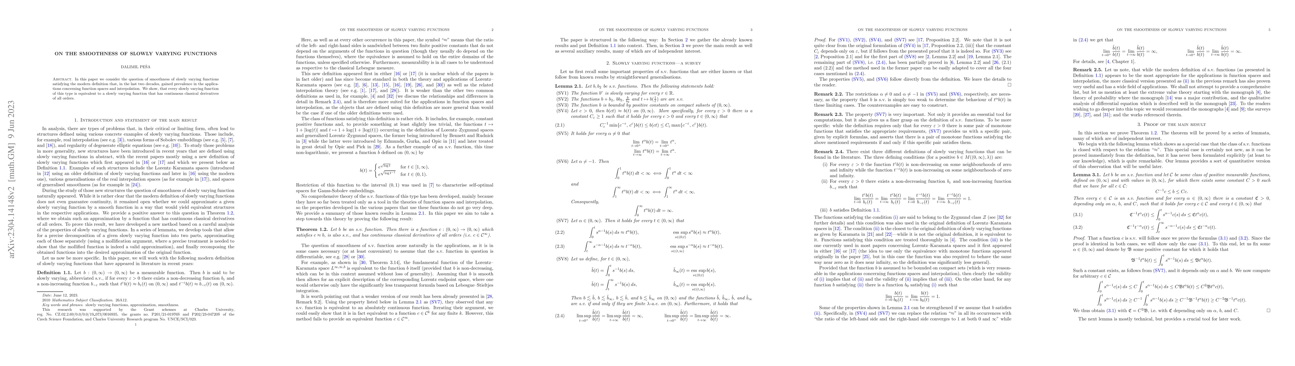 Thumbnail for On the smoothness of slowly varying functions