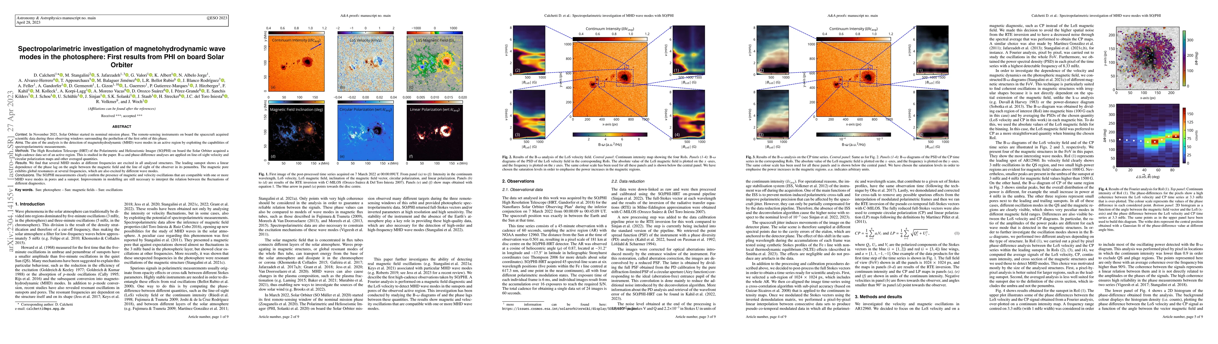 Thumbnail for Spectropolarimetric investigation of magnetohydrodynamic wave modes in
  the photosphere: First results from PHI on board Solar Orbiter