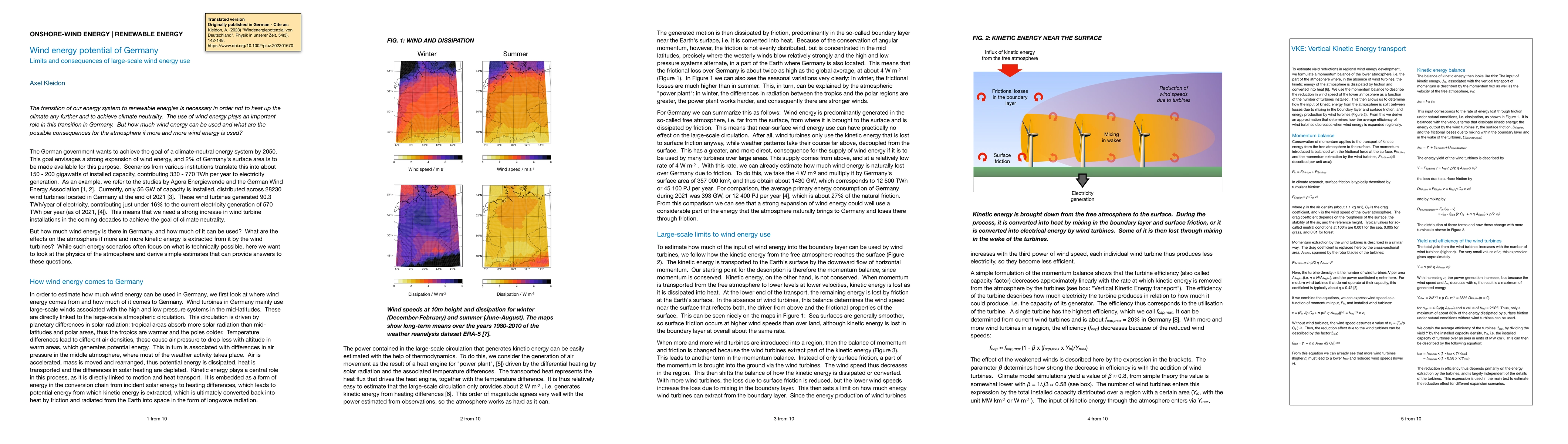 Thumbnail for Wind energy potential of Germany - Limits and consequences of
  large-scale wind energy use