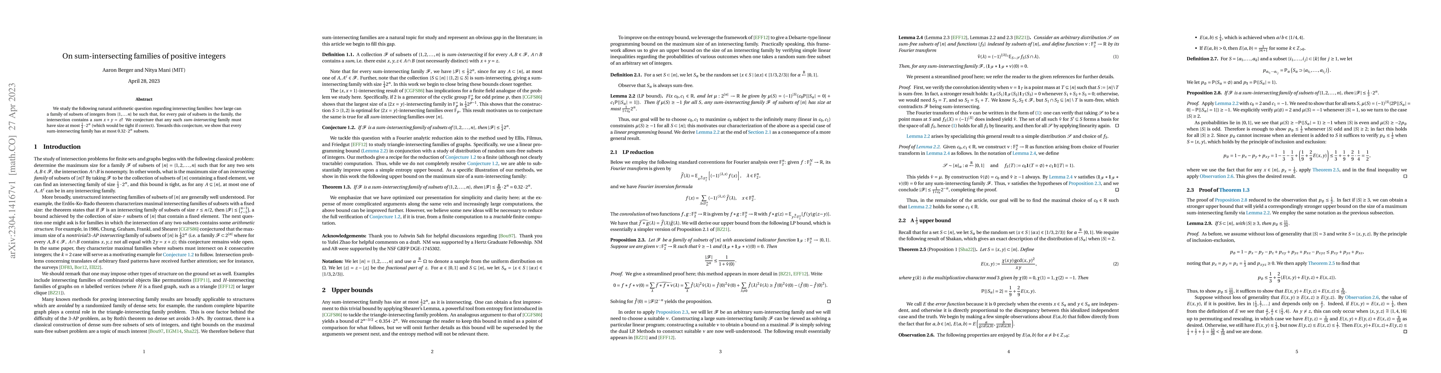 Thumbnail for On sum-intersecting families of positive integers
