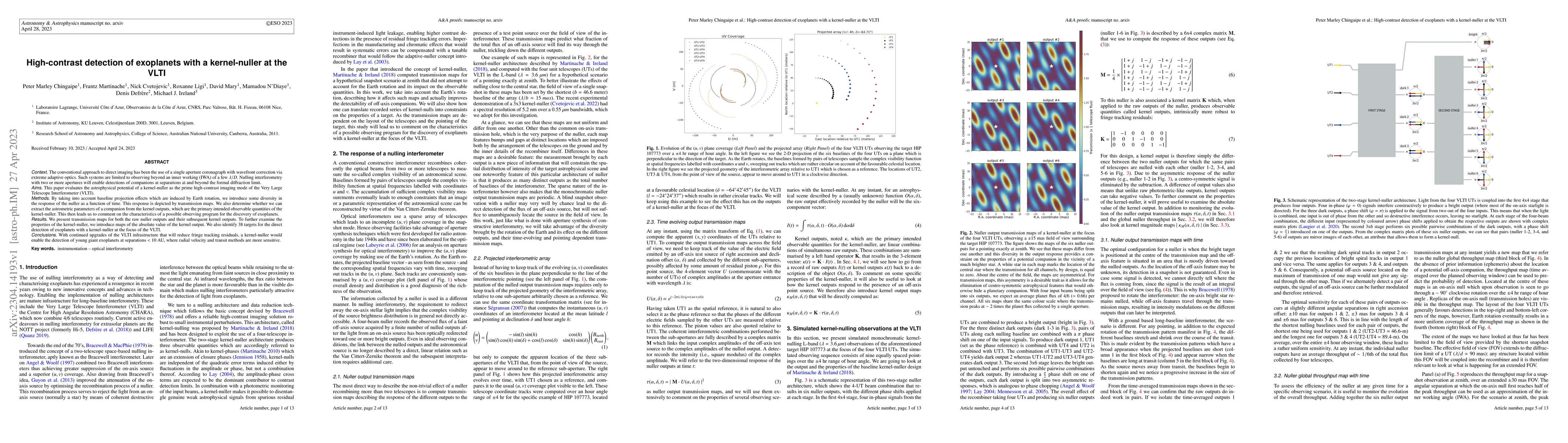Thumbnail for High-contrast detection of exoplanets with a kernel-nuller at the VLTI