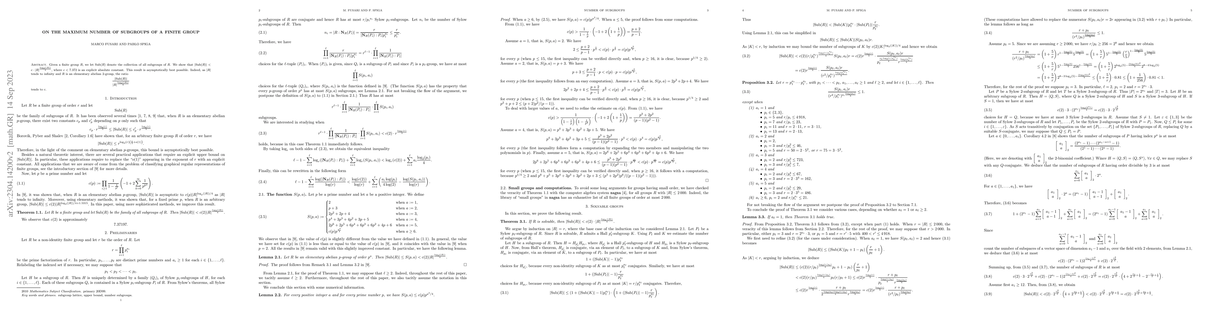 Thumbnail for On the maximum number of subgroups of a finite group