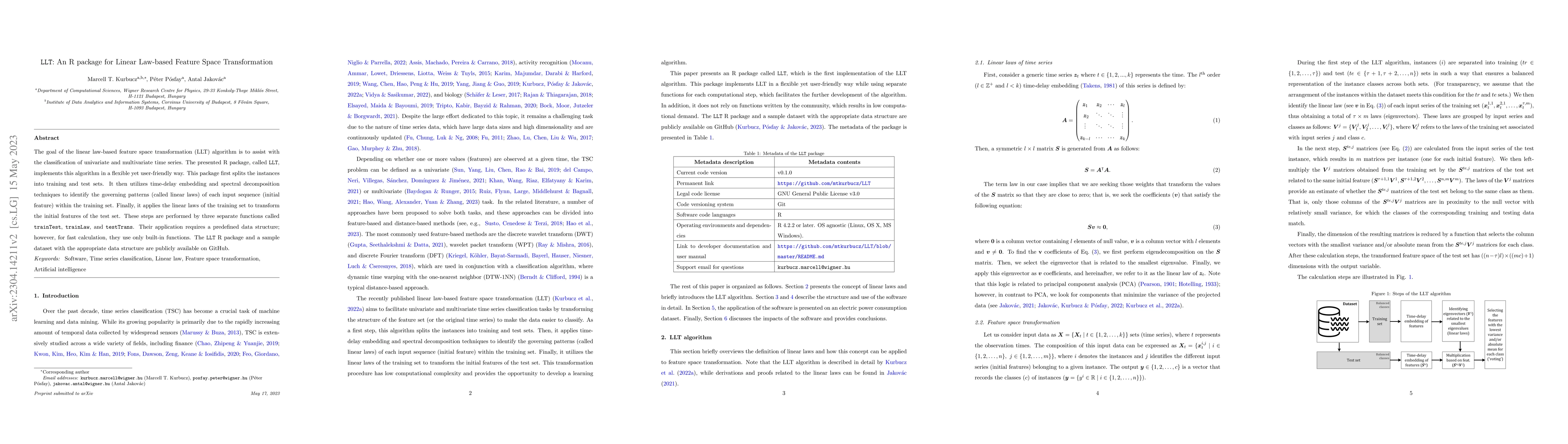 Thumbnail for LLT: An R package for Linear Law-based Feature Space Transformation