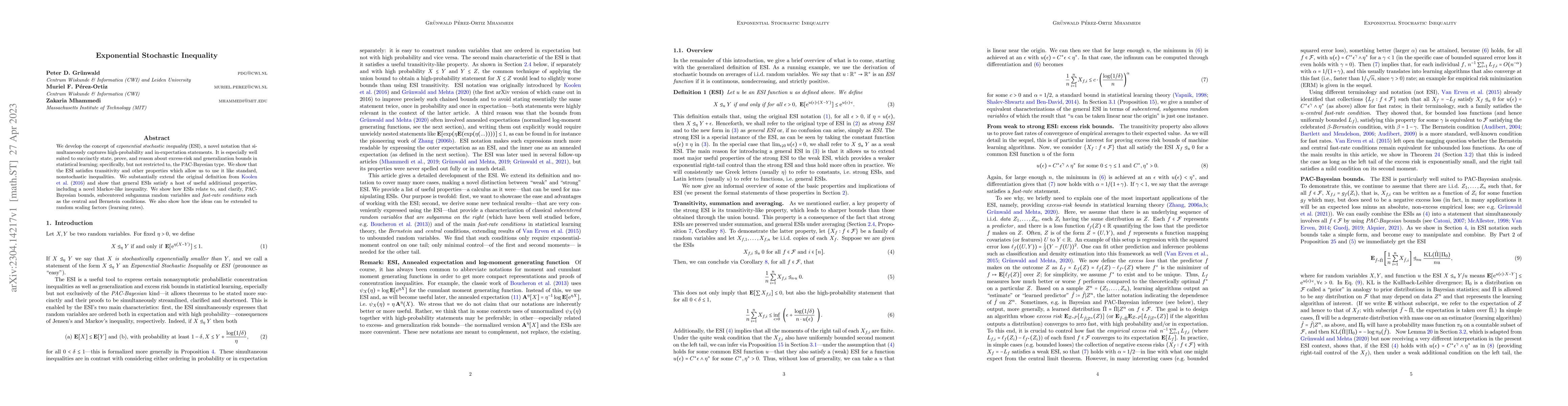 Thumbnail for Exponential Stochastic Inequality