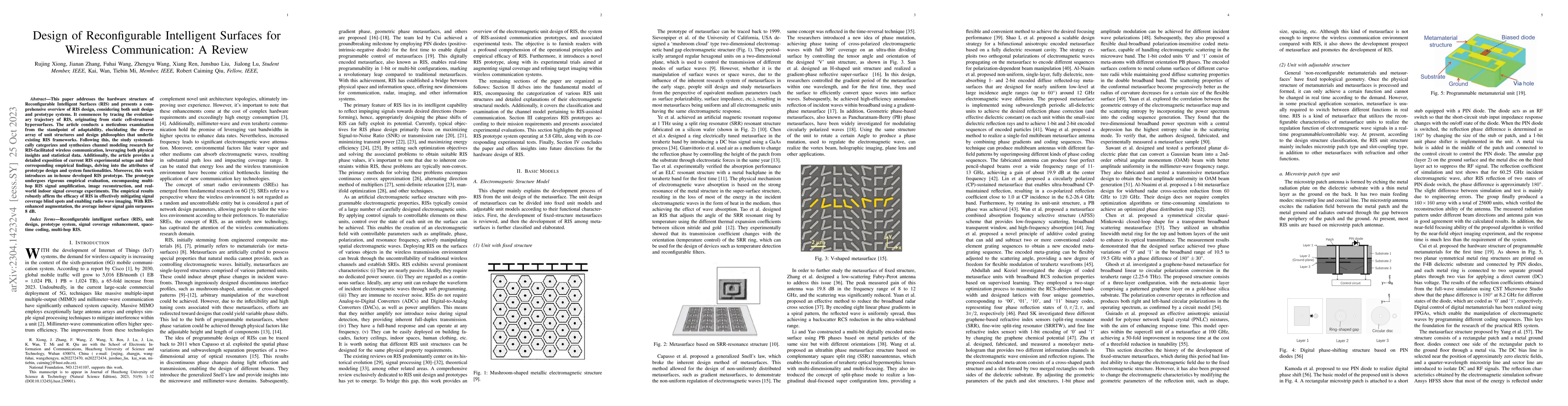 Thumbnail for Design of Reconfigurable Intelligent Surfaces for Wireless
  Communication: A Review