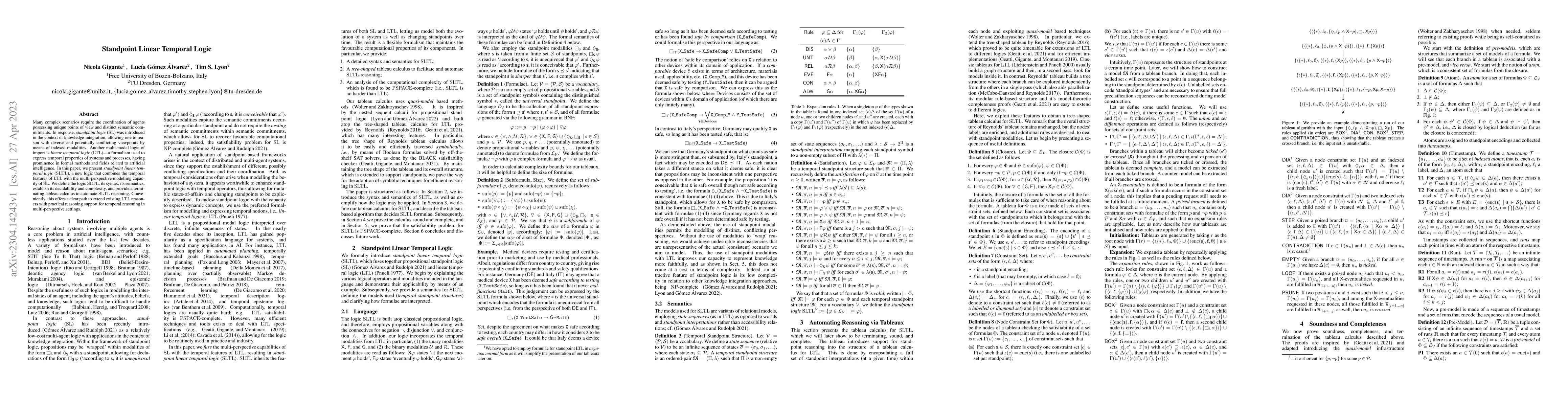 Thumbnail for Standpoint Linear Temporal Logic