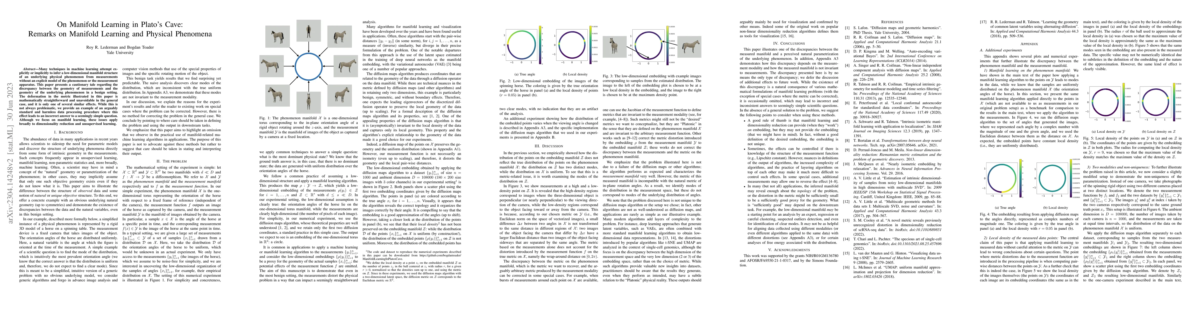 Thumbnail for On Manifold Learning in Plato's Cave: Remarks on Manifold Learning and
  Physical Phenomena