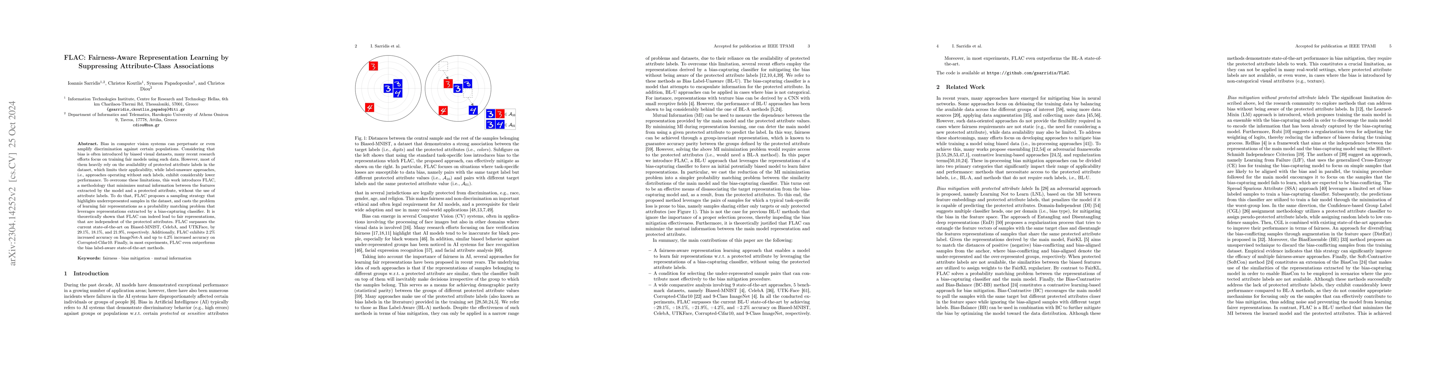 Thumbnail for FLAC: Fairness-Aware Representation Learning by Suppressing
  Attribute-Class Associations