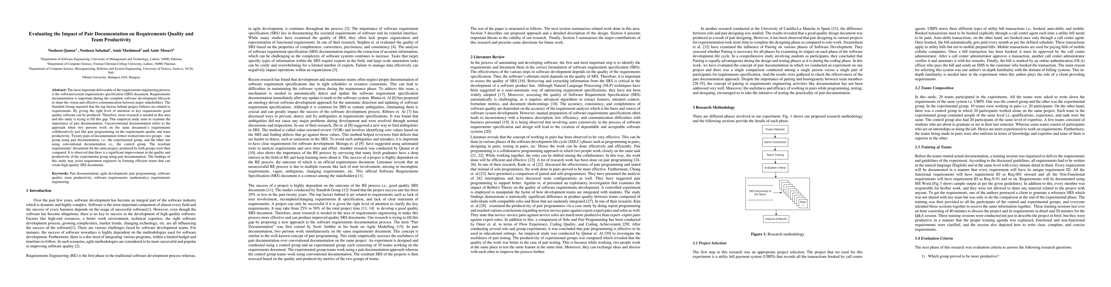 Thumbnail for Evaluating the Impact of Pair Documentation on Requirements Quality and
  Team Productivity