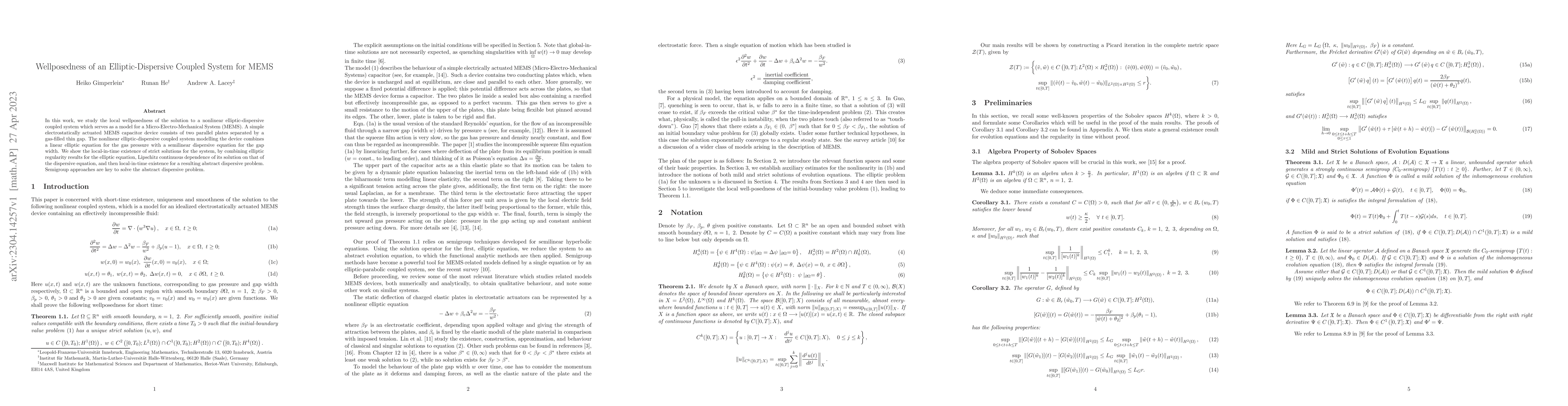 Thumbnail for Wellposedness of an elliptic-dispersive coupled system for MEMS