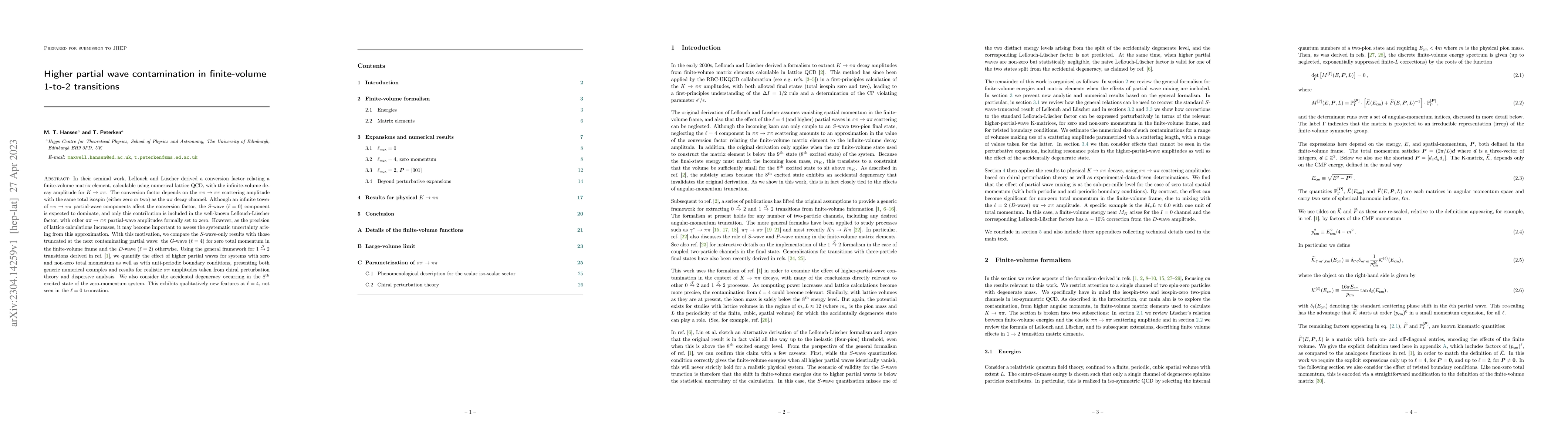 Thumbnail for Higher partial wave contamination in finite-volume 1-to-2 transitions